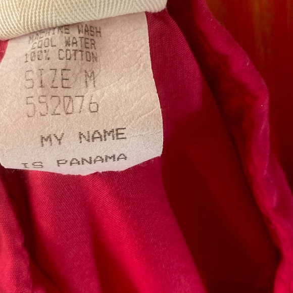 VINTAGE MY NAME IS PANAMA Buttoned Down Fun Rad Retro Vacation Beach Top - Picture 13 of 16